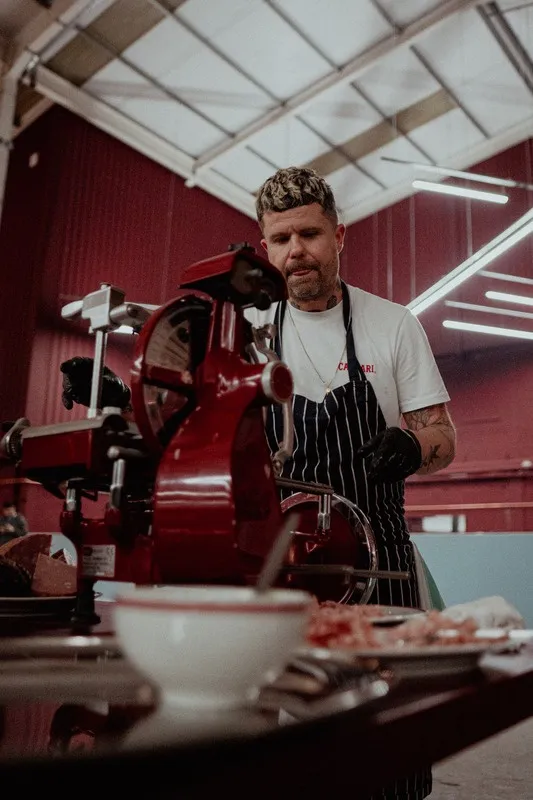 A chef at work in the Racketeer kitchen.