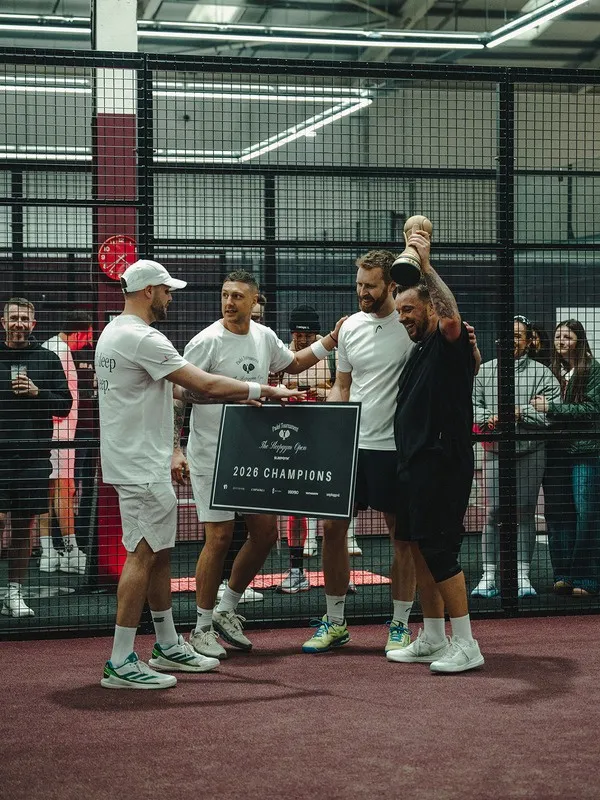 The Sleepgym Open winners with their 2026 Champions plaque.